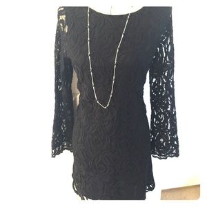 Mini black lace dress